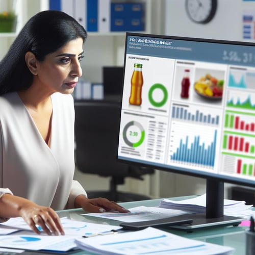 A product manager looking at a food and beverage KPI dashboard